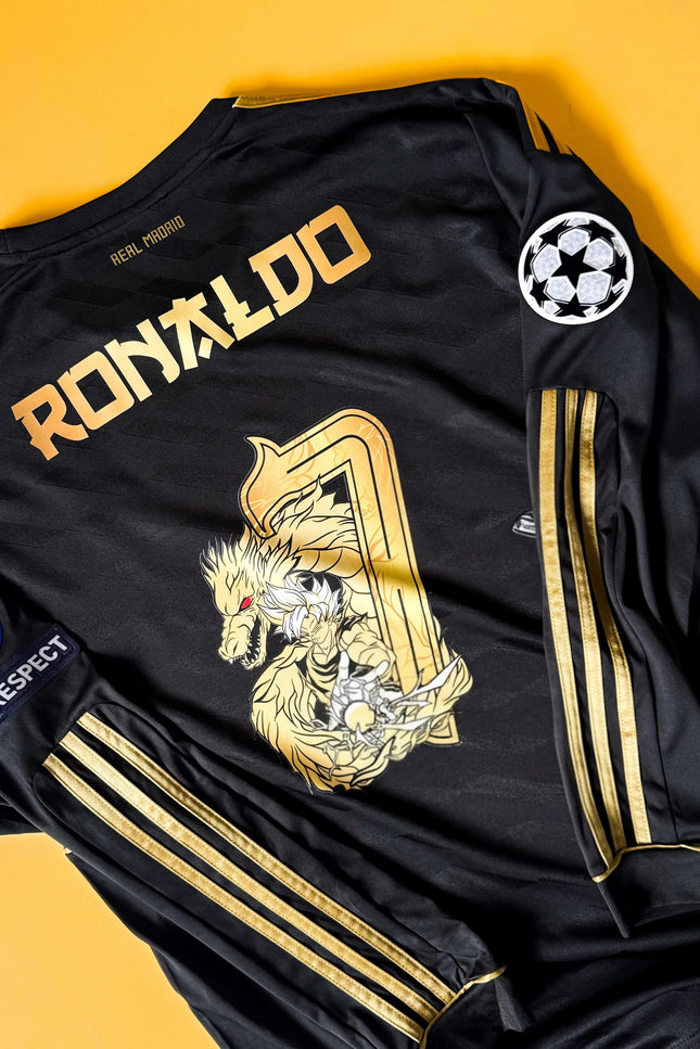 REAL MADRID 2011/12 – “GOKU DRAGON” RONALDO #7 (RÉTRO NOIR MANCHES LONGUES)