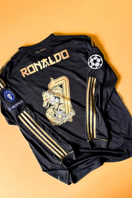 REAL MADRID 2011/12 – “GOKU DRAGON” RONALDO #7 (RÉTRO NOIR MANCHES LONGUES)